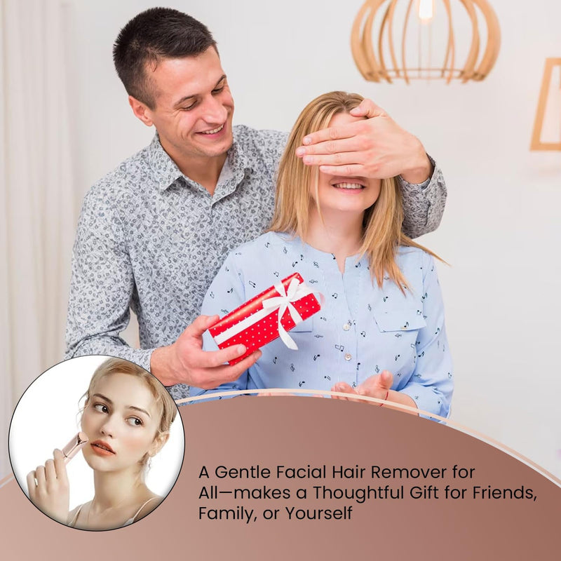 [Australia] - Facial Hair Remover for Women – Electric Face Razor with Light, Hair Removal for Upper Lip, Chin & Cheeks – Color Champagne 