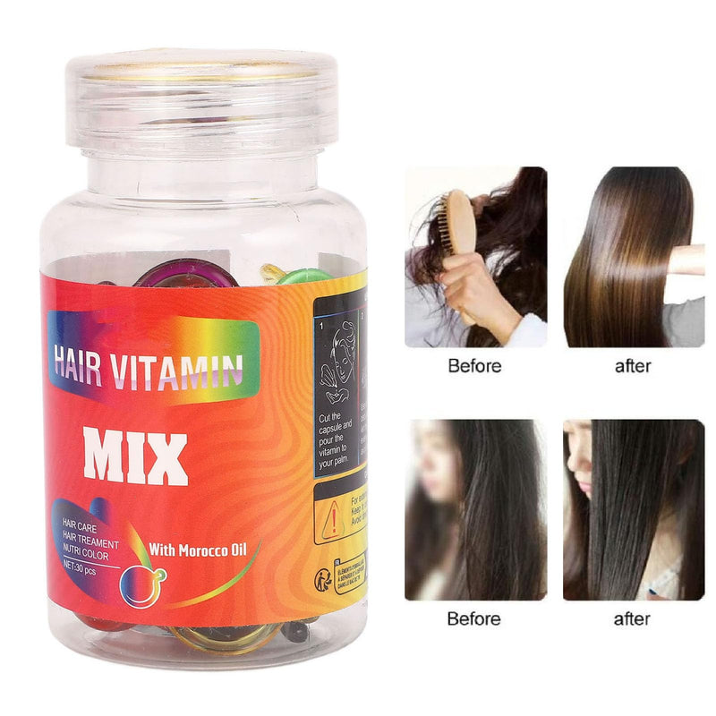 30 Count Hair Serum Capsules Moisturizing Hair Oil Capsules for Nourishing Frizzy Dry Damaged Hair