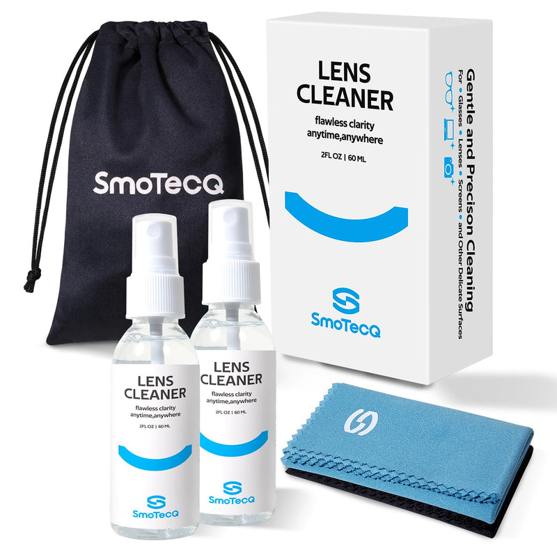 [Australia] - SmoTecQ Lens Cleaner Spray Kit ‚Äì Plant-Based, Alcohol-Free Cleaning Solution for Glasses, Camera Lenses & Screens | Includes 2 x 2oz Spray Bottles, 2 Streak-free Microfiber Cloths & 1 Travel Pouch 4 Fl Oz (Pack of 1) 