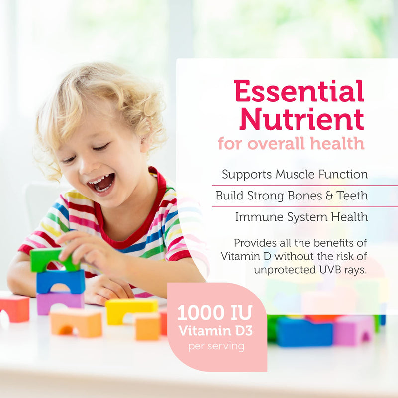 Zahler Junior D3 Vitamins 1000 IU - Chewable Vitamin D3 for Kids to Support Bone, Teeth & Immune Health - Kosher Orange Flavor - 250 Count 250 Count (Pack of 1)