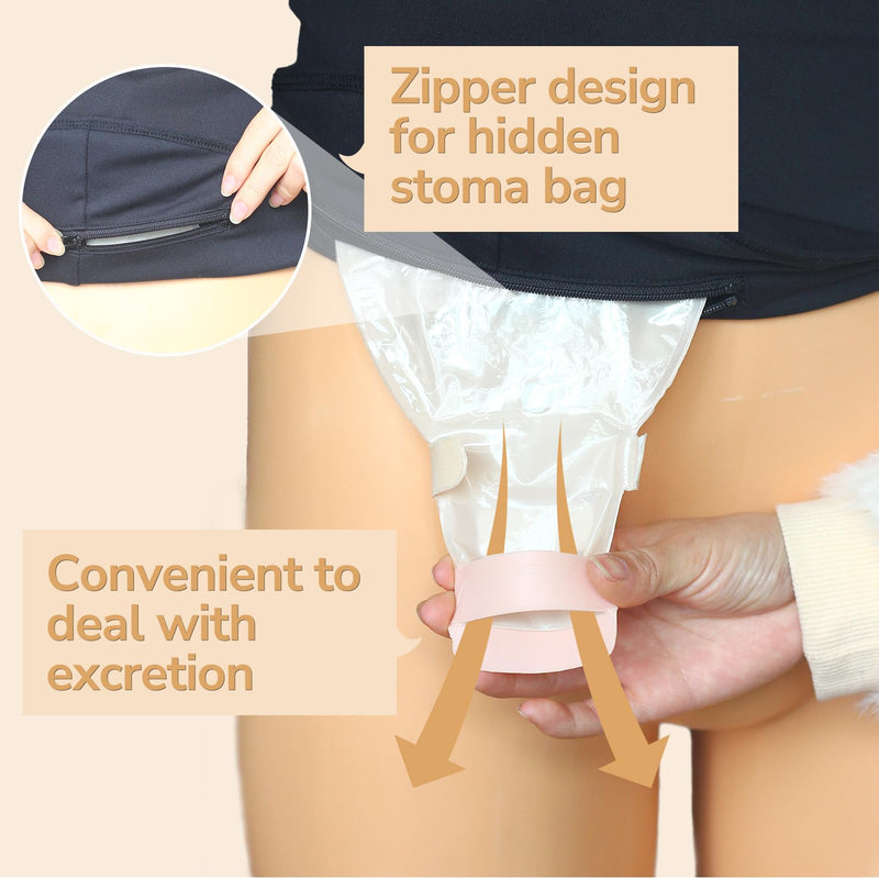 [Australia] - Ostomy Belt, Ostomy Supplies, Ostomy Support Belt Stealth Belt for Ostomy Bag Inner Pocket to Hold Ostomy Pouch for Men & Women, Ostomy Bag Cover for Sport & Swiming - Medium BLACK Medium(waist size:33''-43'') 