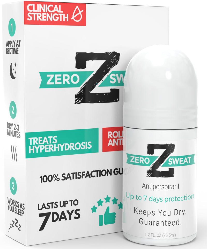 ZeroSweat Antiperspirant Deodorant | Clinical Strength Hyperhidrosis Treatment - Reduces Armpit Sweat 1.2 Fl.Oz (1 Pack) 1 Fl Oz (Pack of 1)