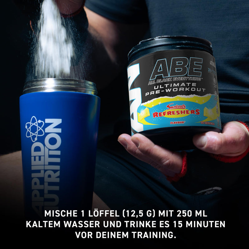 [Australia] - Applied Nutrition ABE Pre Workout Powder - Pre Booster for Energy & Performance with Citrulline, Creatine Monohydrate, Beta Alanine (375 g - 30 servings)(Sour Apple) Sour Apple 