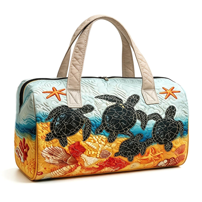 Women's Quilted Weekender Duffel Bag – Foldable Lightweight Travel Tote for Overnight Gym | 18"x9"x9", Colorful Patterns (Dragonfly) Dragonfly