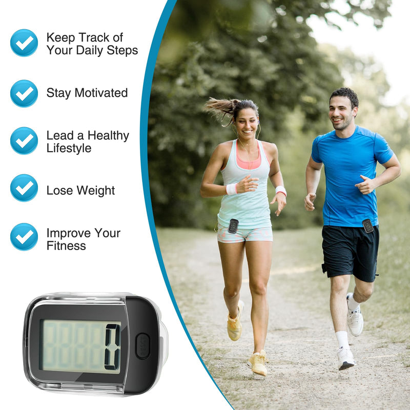 [Australia] - 3D Pedometer for Walking, Simple Digital Step Counter with Removable Clip and Lanyard, Accurate Pedometers for Steps Track with Large LCD Display for Men Women Kids Walking Running Hiking Sports-Black 