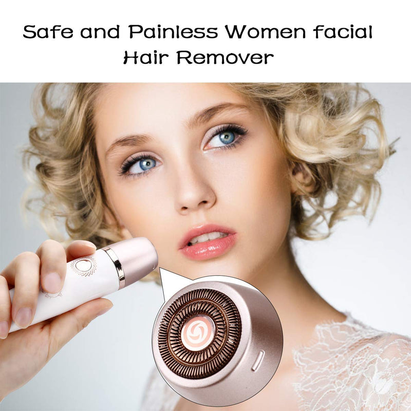 [Australia] - Electric Razors for Women - Painless 2-in-1 Shaver for Women Hair Remover for Face, Legs and Underarm Wet & Dry, Portable Bikini Trimmer, Lady Hair Removal with 2 Trimmer Heads- Micro USB Recharge 