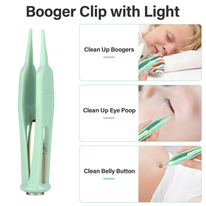 [Australia] - POZILAN Ear Cleaning Kit with LED Light - 15 Pack Ear Wax Removal Kit for Kids and Adults, Earwax Spoon Digger & Tweezers for Ear Cleaning Tool Present SetÔºàGreenÔºâ Green 