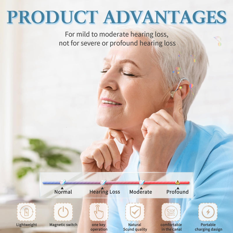 [Australia] - Hearing Aids, Hearing Aids for Seniors with Noise Cancelling and Volume Control, Rechargeable Hearing Aids for Hearing Loss with Charging Case 