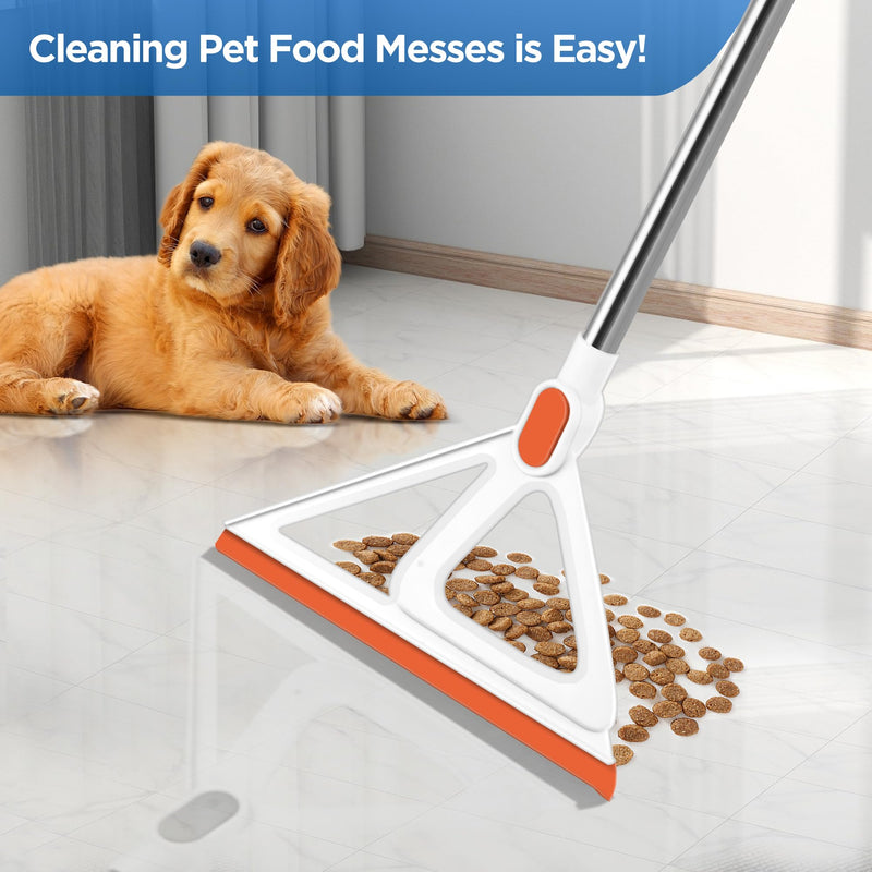 [Australia] - Multifunction Magic Broom, Squeegee Broom for Floor, Rubber Broom, Silicone Broom for Floor Cleaning, Magic Broom Sweeper for Living Room, Kitchen, Bathroom-Easy Dry The Glass (Orange, 54 INCH) Orange 