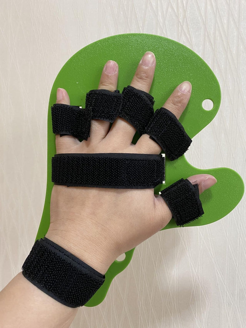 Finger training device Hand brace stroke Hand straightener splint for bent fingers hand splints for straightening fingers Resting hand splint Splint Finger Training Stroke Device(Green) Green