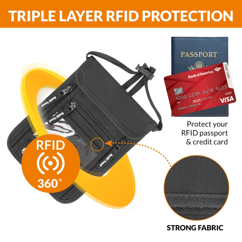 Complete RFID Travel Security Set - Hidden Money Belt and Sleek Neck Wallet - Ultimate Protection for Your Valuables on the Go.