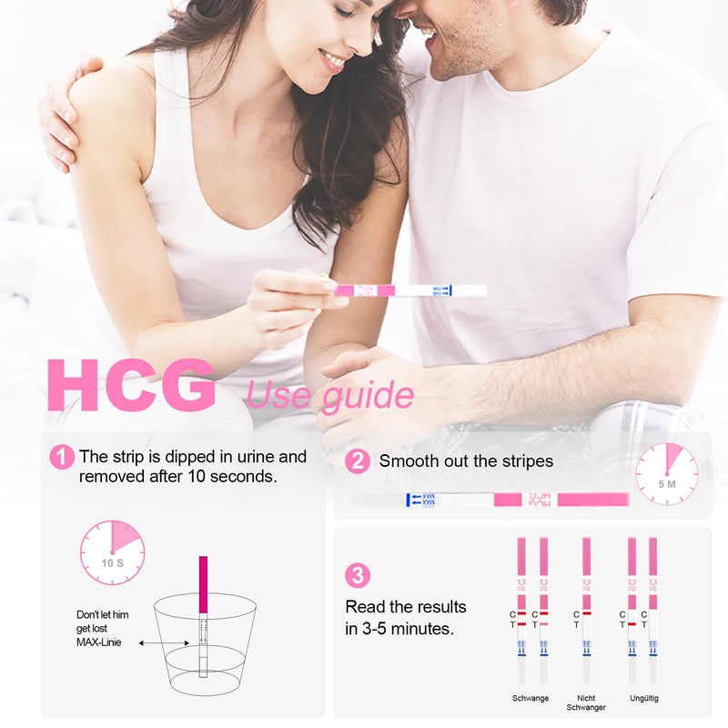 55 Ovulation Test Strips and 25 Pregnancy Test Strips 10mIU/mL Combo Kit for Women-with 70 Urine Cups (55 LH + 25 HCG)