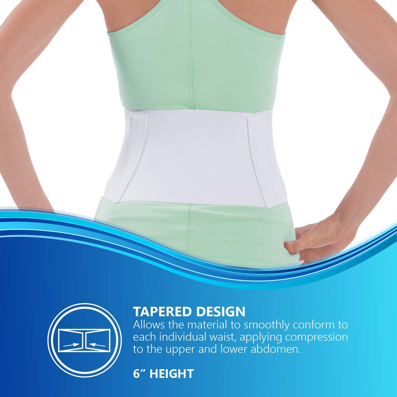 NYOrtho Tapered Abdominal Binder - Firm Compression Wrap - Breathable Stomach Support Post Injury or Surgery - with Contoured Body-Specific Design - 42-48 Inch - Made in USA 6 Inch High