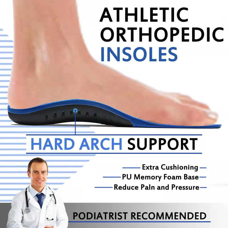 [Australia] - Plantar Fasciitis Insoles, High Arch Support Shoe Inserts Men Women, Orthotics Gel Running Insoles for Flat Feet - Arch Pain - Pronation - Metatarsalgia Pain Relief Heavy Duty Support M(Men 8.5-10/Women 9.5-11) 
