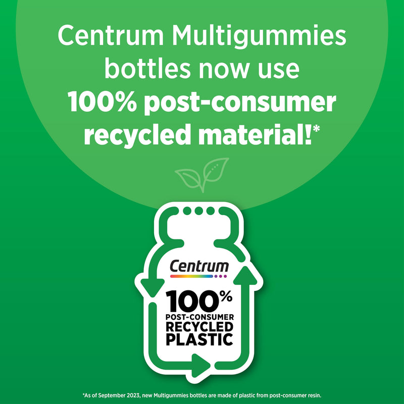 Centrum MultiGummies Multi+ Omega 3, Assorted Fruit Flavors, 110 Count | Supports Heart Health, Normal Brain Function, Eye Health, Daily Energy Needs and Normal Immune Function, GLP-1 Support New 110 Count (Pack of 1)