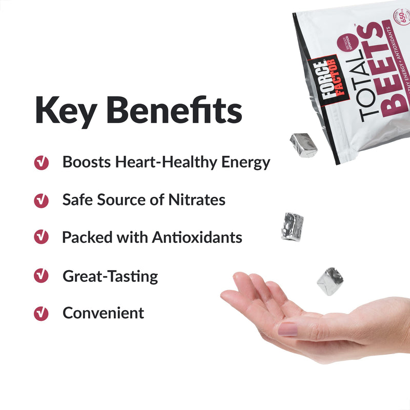 [Australia] - Force Factor Total Beets Soft Chews with Beetroot, Nitrates, L-Citrulline, Grapeseed Extract, & Antioxidants, Healthy Energy Supplement with Elite Ingredients for Heart, Superfood, 120 Count, 2-Pack 60 Count (Pack of 2) Original 