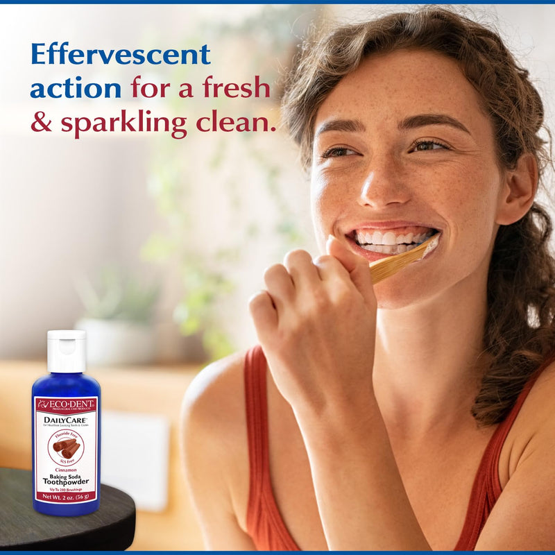 ECO-DENT DailyCare Toothpowder Cinnamon 2 oz Bottle - 2 Pack 2 Ounce (Pack of 2)