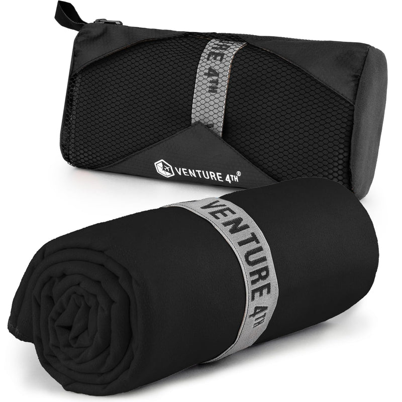 VENTURE 4TH Travel Toiletry Bag & Quick Dry Towel Set - Ideal Travel Bundle for Camping, Hiking, Backpacking and Business Trips - Size M Travel Towel
