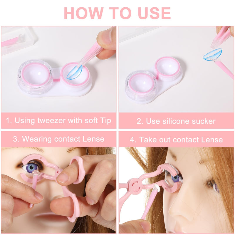 [Australia] - Contact Lenses Applicator Tool,Contact Lens Applicator,Contact Remover Tool for Soft Contacts Insertion Tool Set Includes Tweezers,Contact Lens Case and Contact Lens Remover Plunger Suction Cup 
