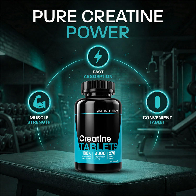 GN Creatine Tablets | 270 Creatine Monohydrate Tablets for Men & Women | High Strength 3000mg Monohydrate Per Serving | Non-GMO & Gluten Free