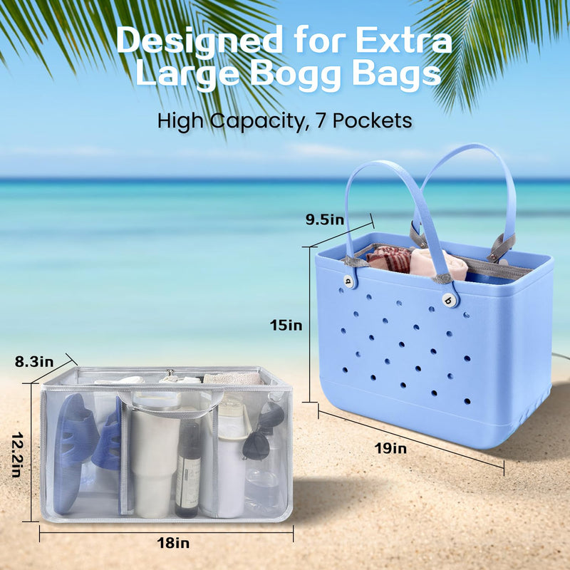 XYFuuee Beach Bag Organizer Inserts for X Large Bogg Bag Accessories, Strap Wrap for Bogg Bag Accessories, Adjustable Crossbody Replacement Straps