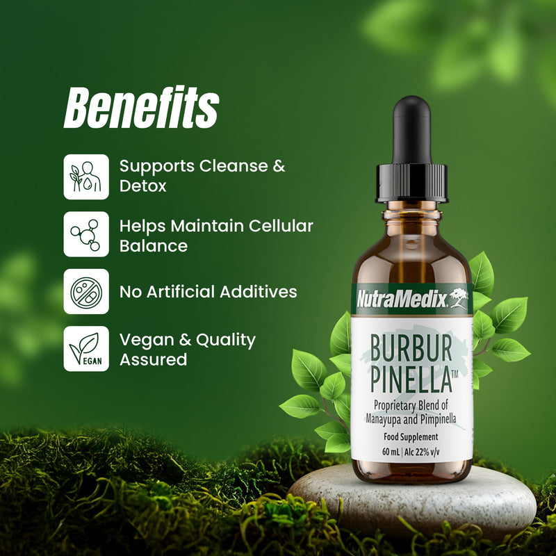 NutraMedix Burbur-Pinella – Herbal Supplement with Natural Extracts – 60 mL Dropper Bottle