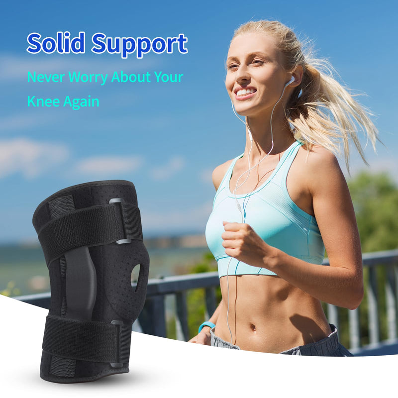 [Australia] - CHIYAN Hinged Knee Brace with Side Stabilizers for Meniscus Tear, Men Women Hinges Knee Support for Arthritis Pain Relief Black X-Large 