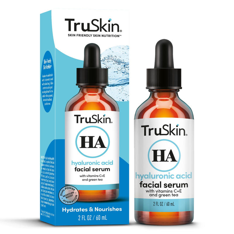 TruSkin Hyaluronic Acid Serum for Face for Hydrated, Plumper Skin, 2 fl oz | With 7 ultra-hydrating ingredients to replenish moisture and leave skin feeling soft, smooth and healthy-looking 2 Fl Oz (Pack of 1)