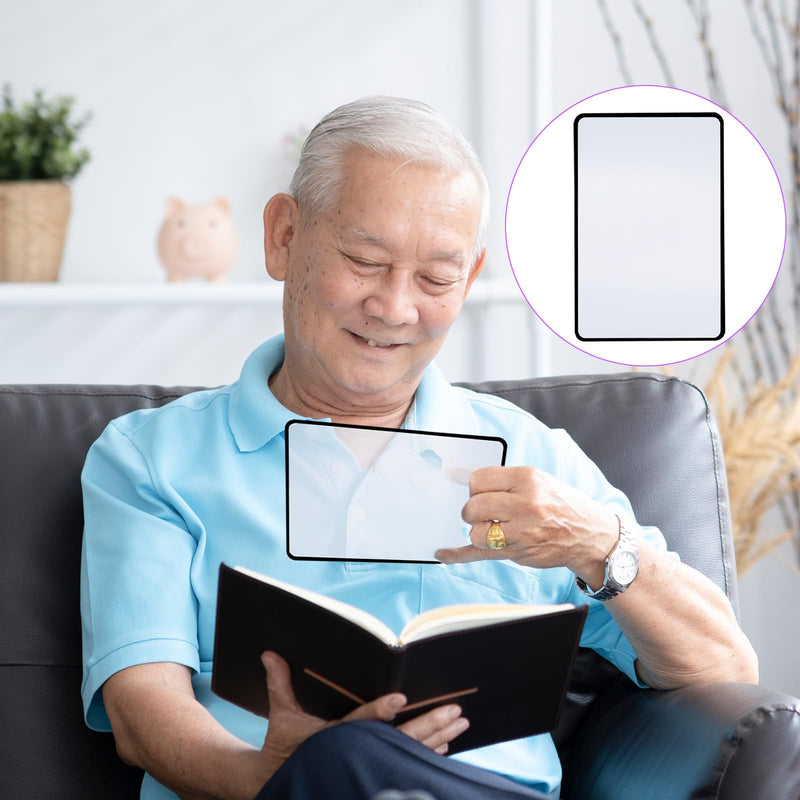 4 Pcs Flat Magnifier Lay on Page 3X Magnifying Sheet for Reading Page Magnifier Bookmark Flexible Plastic Magnifiers Lenses for Reading Small Print, Books, Maps, Patterns(7'' x 4.7'')