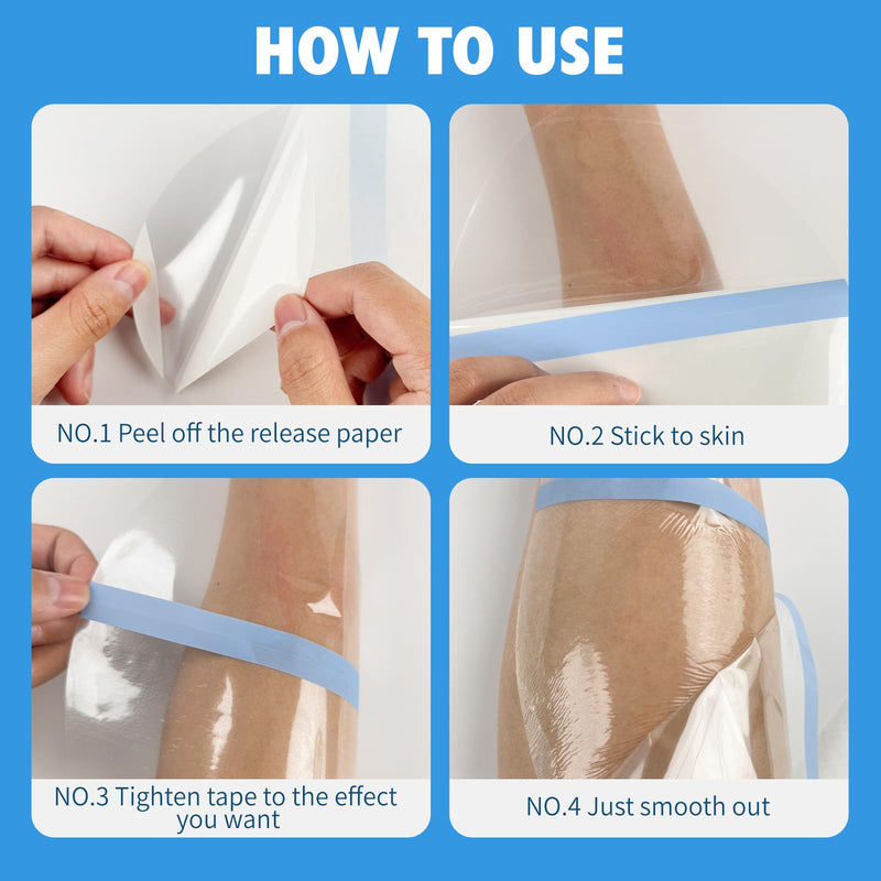 50 Pcs Lift and Glow Patches Legs Invisible Thigh Tape Transparent Cellulite Adhesive Body Tape for Women Girls Lifting & Firming, 8 x 6 Inch