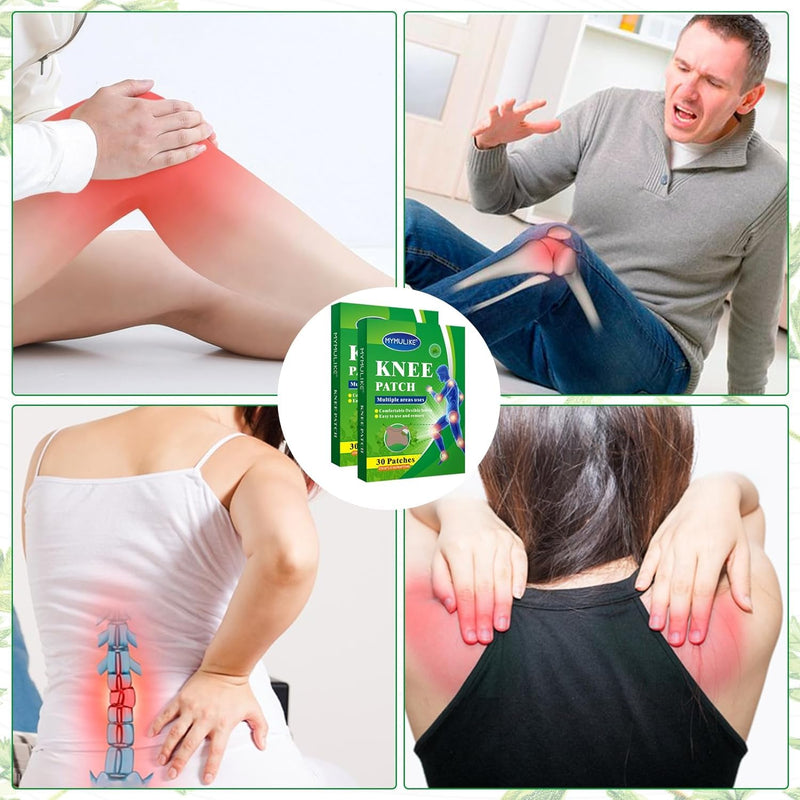 [Australia] - MYMULIKE Pack of 60 Knee Plasters, Knee Patches, Wormwood Pain Relief Plasters for Knees, Back, Neck, Shoulder Inflammation and Muscle Soreness 