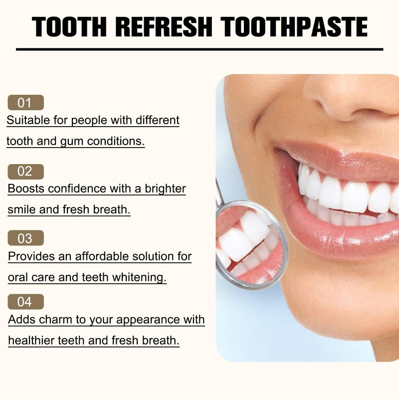 [Australia] - Tooth Refresh Toothpaste, Fresh Breath Toothpaste, Natural Oral Care & Enamel Repair, Helps Remove Coffee, Tea & Wine Stain(2PCS) 