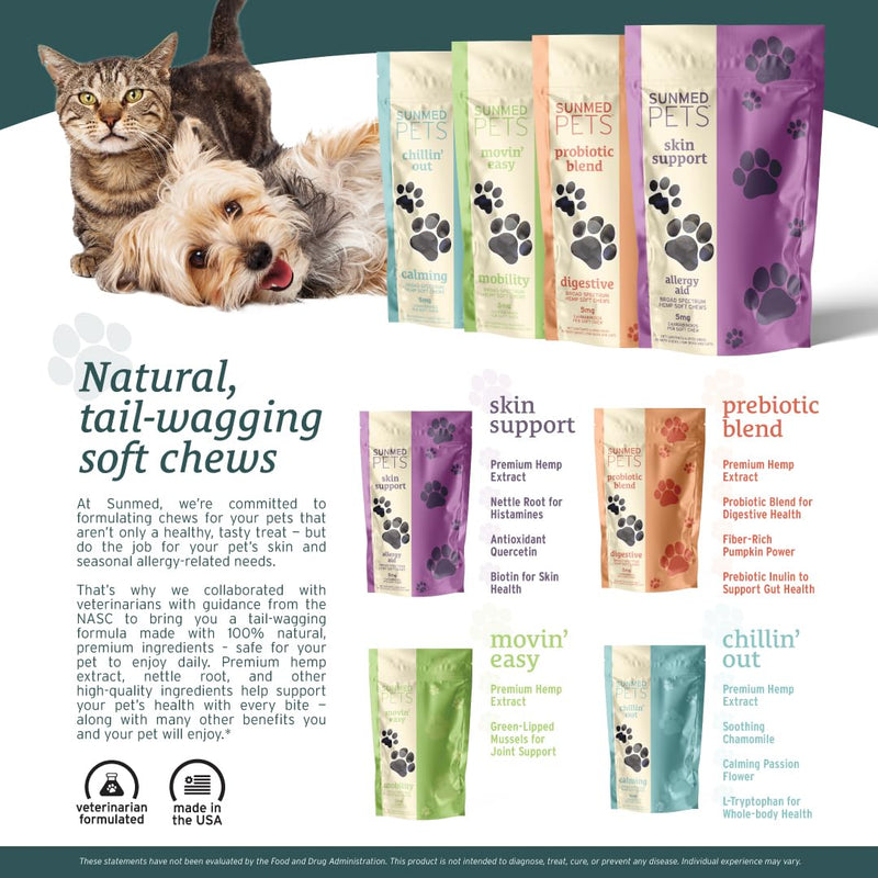 Skin Support Dog Allergy Relief Chews with Nettle, Quercetin & Green-Lipped Mussel - Natural Seasonal Dog Allergy Chews to Soothe Skin & Support Health, 40 Count - PawsPlanet Australia