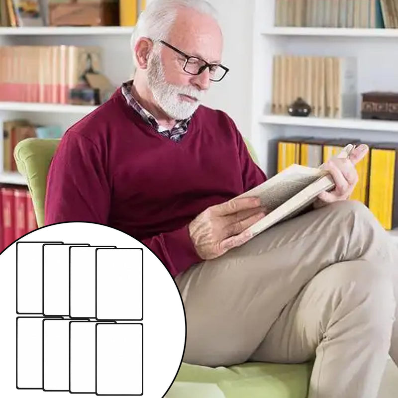 8 PCS 3X Page Magnifying Sheet for Reading, Ultra-Thin Lay-Flat Flexible PVC Page Magnifiers (7" X 4.7") Full-Page Magnifying Glass for Books, Maps, Small Print，Ideal for Seniors & Eye-strain