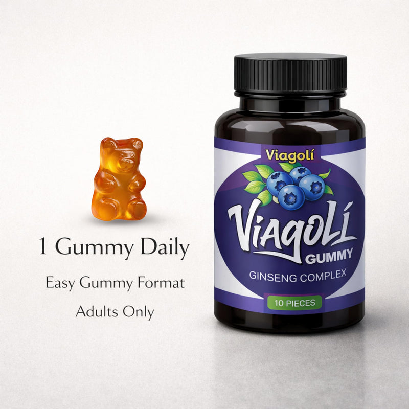 500mg Ginseng Gummies for Men | Stronger | Longer | Energy & Performance | Stamina & Vitality Support | Extra Strength Adaptogen Energy & Focus Formula | Chewable Blueberry Gummies | 10 Pieces