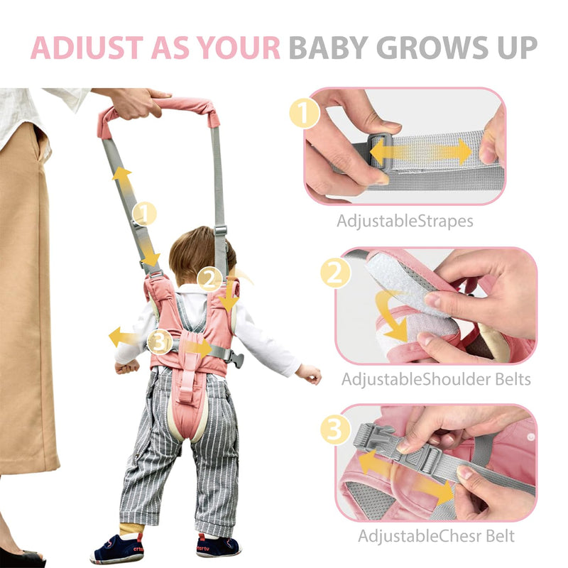 [Australia] - Baby Walking Harness-Handheld Assistant Belt- Toddler Infant Walking Aid for Trainer & Support 7-24 Month Old (All Seasonr-Pink-1819) All Seasonr-Pink-1819 
