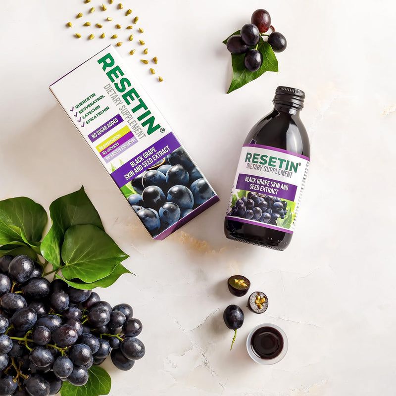 Resveratrol Supplement Extracted from Black Grapes Seed and Skin with Quercetin, Catechin, & Epicatechin – Powerful Polyphenols for Antioxidant & Heart Health Support - 100% Natural