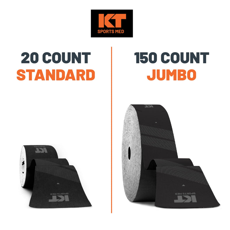 KT Tape, Sports Med, PRO 20 Strip 10", Precut, Jet Black