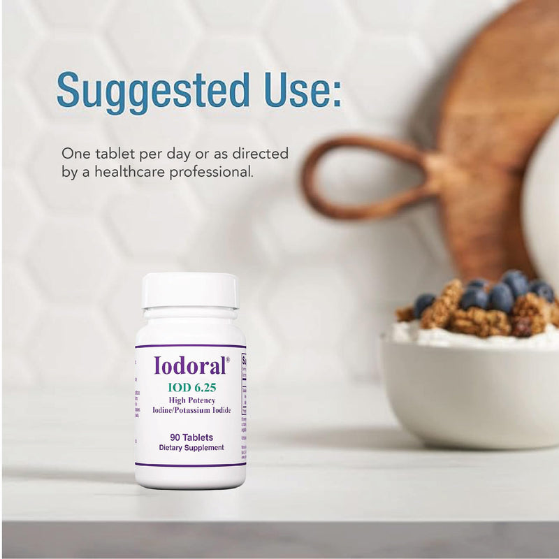 [Australia] - Iodoral 6.25 mg – Iodine Supplements for Thyroid Support, Potassium Iodide Tablets, Lugol Solution, Daily Vitamins and Minerals, High Potency Iodine Tablets – 90 Tablets 1-Pack 