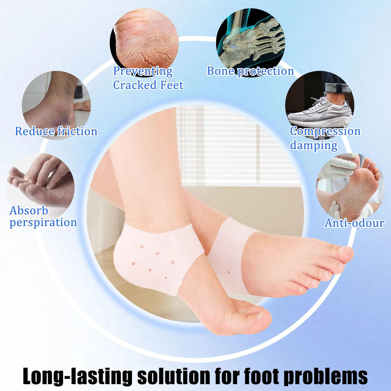 [Australia] - 3 pairs of gel heel protection silicone pads, heel pads for shoes, heel sleeves plantar fasciitis inserts, suitable for heel spurs, plantar fasciitis, heel pain, dry cracks and other symptoms 