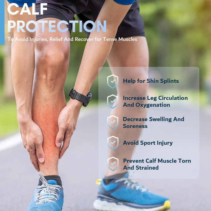 [Australia] - XFUWE Calf Compression Calf Bandage Men's Varicose Veins Stockings Women's Compression Stockings Calves Women's Compression Sleeves Compression Stockings Progressive Pressure 20-30 mmHg L-XL Green 1 