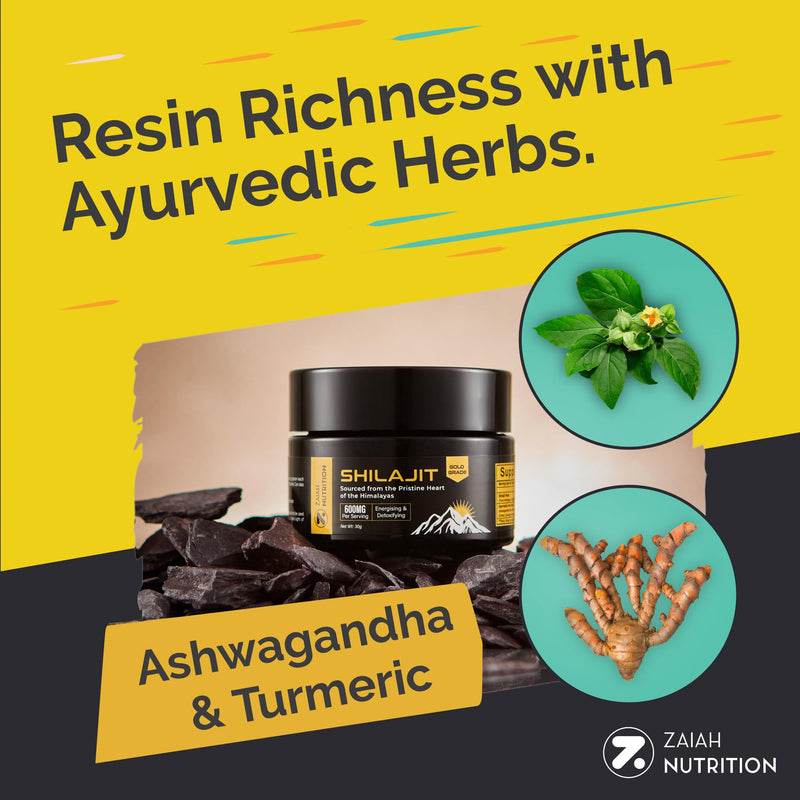 Shilajit Resin Pure Himalayan Gold Grade 30g – Authentic Ayurvedic Herbal Blend, Rich in Fulvic Acid & 85+ Trace Minerals – Lab Tested for Heavy Metals, Energy & Immunity Support – Zaiah Nutrition