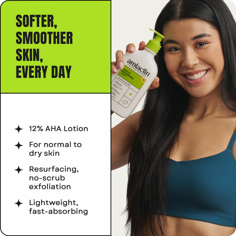 AmLactin Daily Nourish Body Lotion, 12% Lactic Acid, 14.1 oz 14.1 Ounce (Pack of 1)