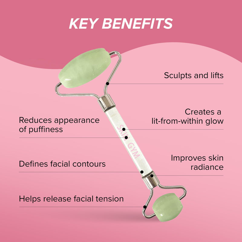 Skin Gym Face Roller for Enhancing Radiance and Relaxing Tension, Face Massager Skin Care Beauty Tool, Rejuvenate Skin, Sculpt, Lift and Define Jade