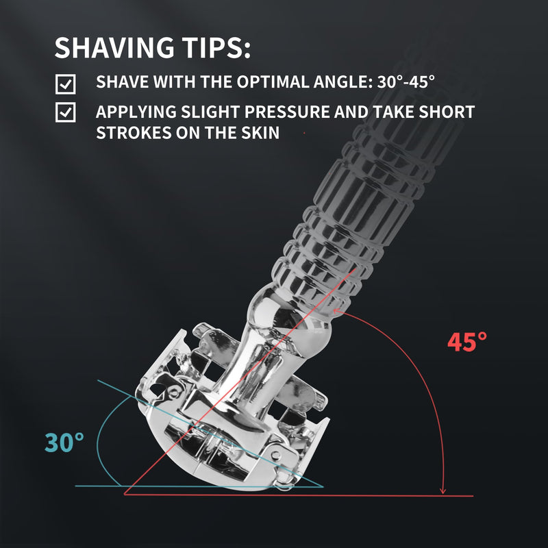Gearhub Butterfly Double Edge Safety Razor Reusable Stainless Metal Wet Shaving Razor with 10 Swedish Platinum Blades for Men Women Barber Bikini Armpit Hair GR179 Butterfly Razor (Silver)