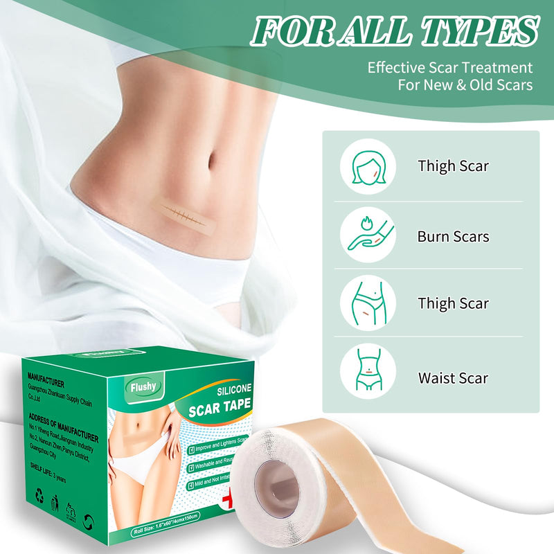 [Australia] - Silicone Scar Tape, silicone plaster for scars, silicone scar plaster, silicone scar plaster, silicone scar sheets, scar tape, silicone scar plaster, for all skin types (4 cm x 1.5 m). 