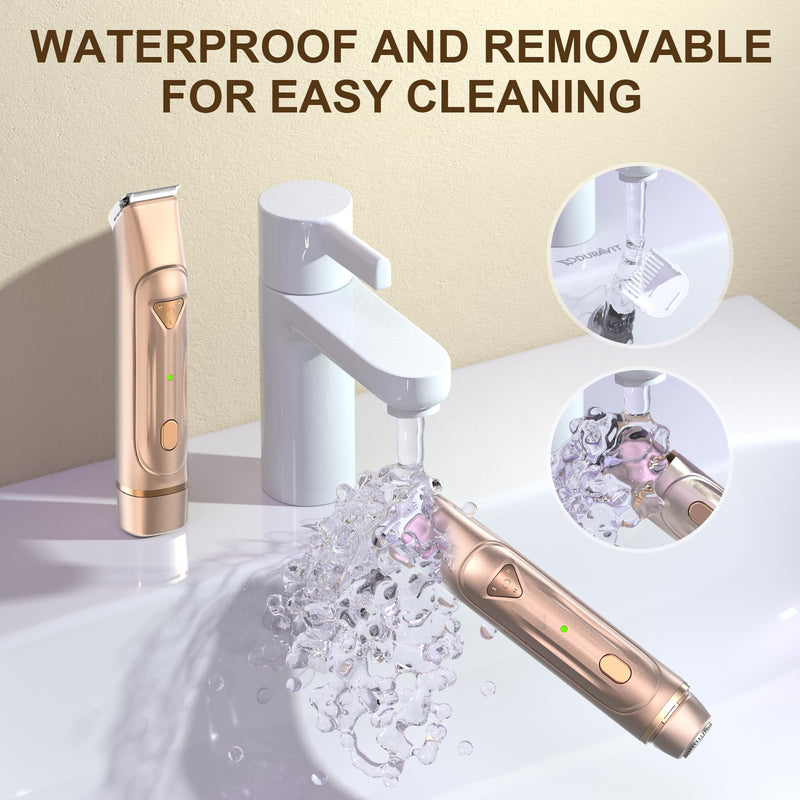 [Australia] - Dermave Bikini Shaver - Bikini Trimmer for Women, Waterproof Dual Head Shaver (Gold) Gold 
