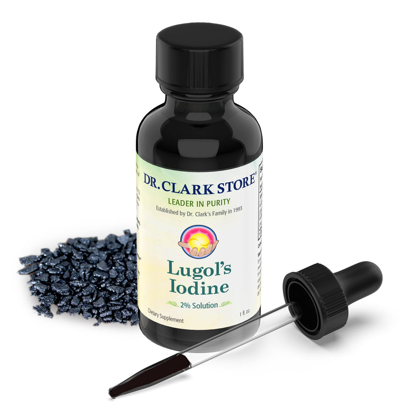 [Australia] - Dr. Clark Lugol’s Iodine 2% Solution - Aqueous Potassium Iodide and 2% Granular Iodine - Natural Stomach Relief and Healthcare - 1 fl. Oz with a Dropper 