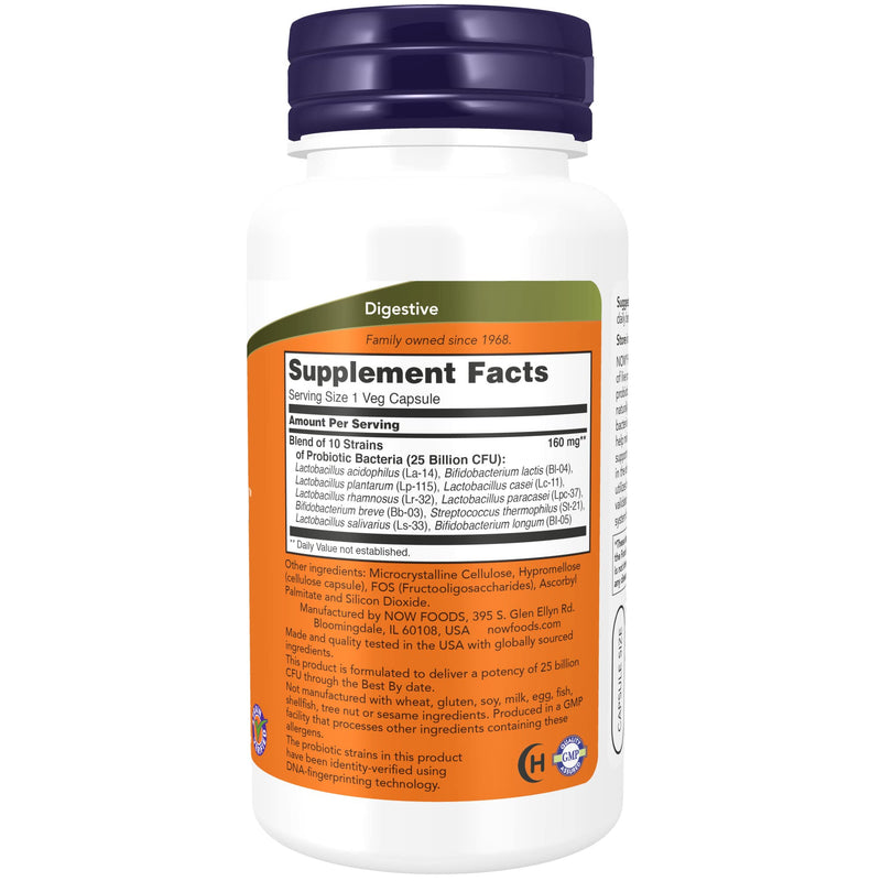 NOW Supplements, Probiotic-10™, 25 Billion, with 10 Probiotic Strains, Dairy, Soy and Gluten Free & Supplements, Vitamin C-1,000 with 100 mg of Bioflavonoids, Antioxidant Protection*, 250 Capsules