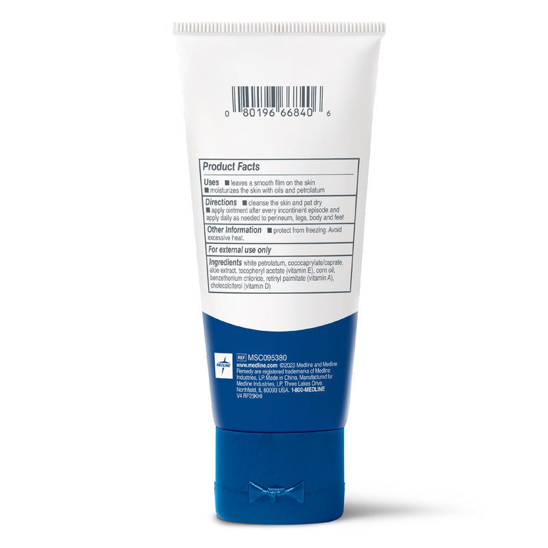 Medline Remedy Essentials Ointment (2 oz Tube), 12 Count, Unscented, Moisturizing Breathable Film, Aloe, Vitamins A, D & E, Soothing Incontinence Care for Adults, Hypoallergenic, Paraben Free 2 Ounce (Pack of 12)
